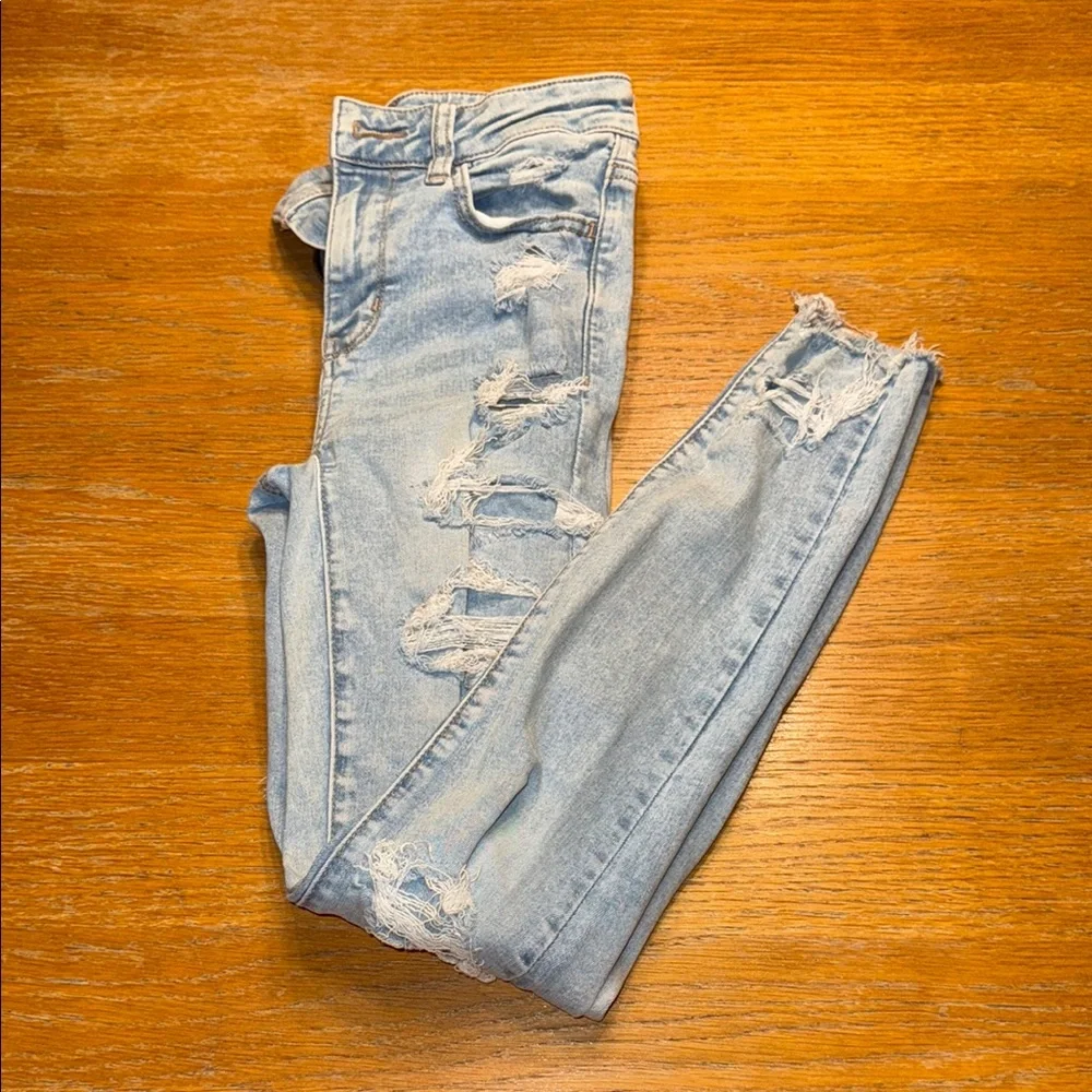 American Eagle Outfitters Blue Skinny Jeans Light Wash - Picture 4 of 4